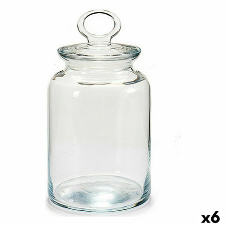 Frasco Kitchen 12 x 21,5 x 12 cm Transparente Silicone Vidro 1,5 L (6 Unidades) - EcoNest