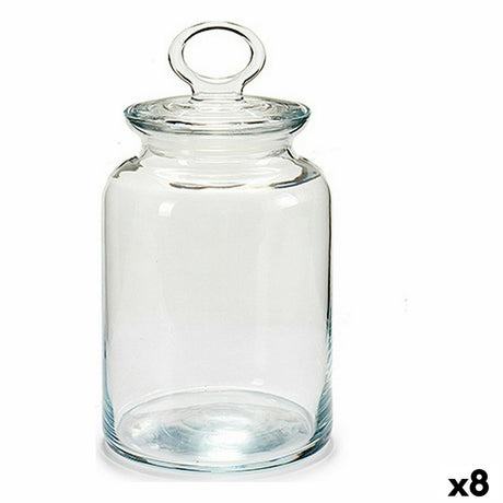 Frasco Kitchen 11,5 x 17,5 x 11,5 cm Transparente Silicone Vidro 1 L (8 Unidades) - EcoNest