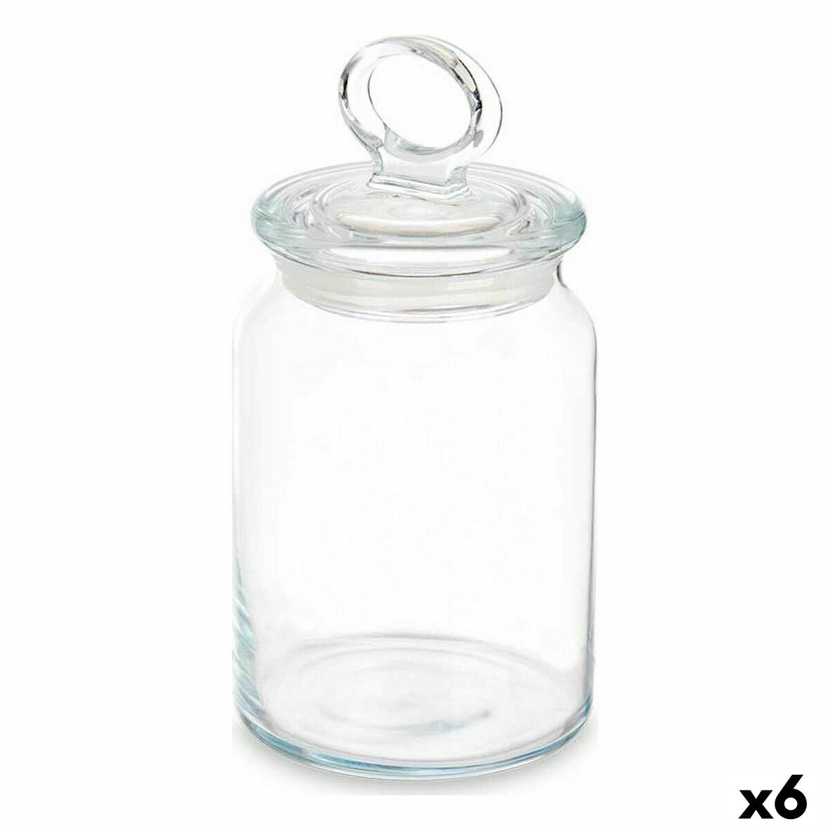 Frasco Kitchen 860 ml 9,8 x 19,3 x 9,8 cm Transparente Silicone Vidro (6 Unidades) - EcoNest