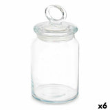 Frasco Kitchen 860 ml 9,8 x 19,3 x 9,8 cm Transparente Silicone Vidro (6 Unidades) - EcoNest