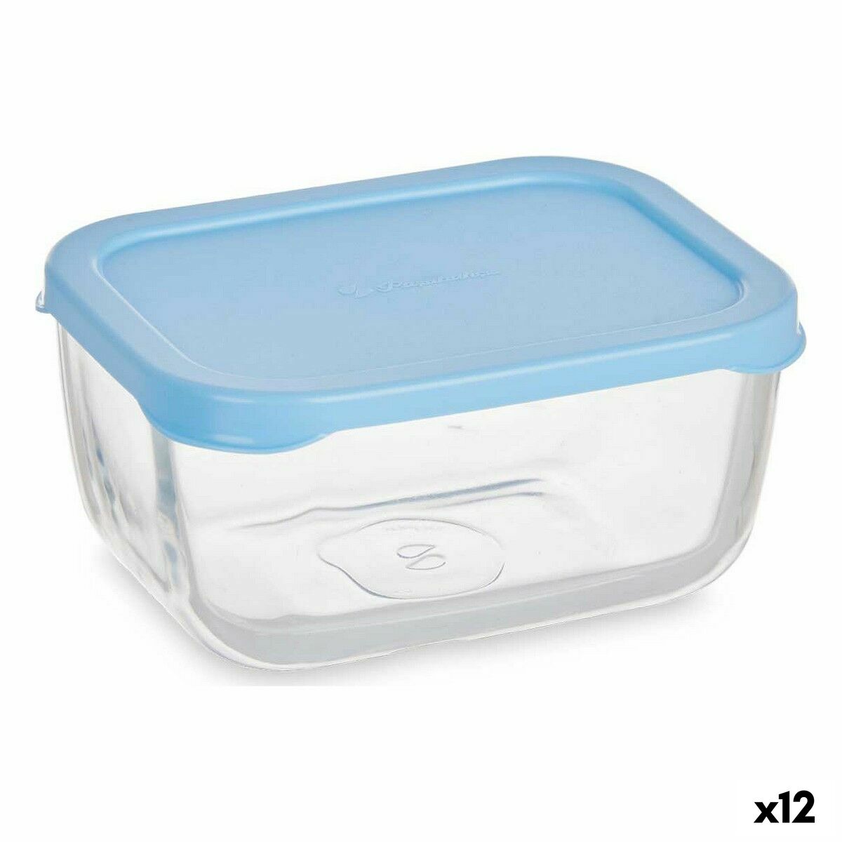 Lancheira Snow 420 ml Azul Transparente Vidro Polietileno (12 Unidades) - EcoNest