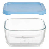 Lancheira Snow 420 ml Azul Transparente Vidro Polietileno (12 Unidades) - EcoNest