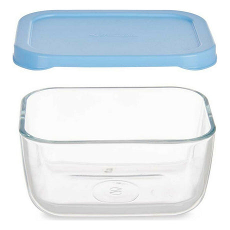 Lancheira Snow 420 ml Azul Transparente Vidro Polietileno (12 Unidades) - EcoNest