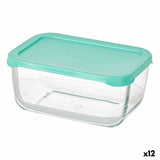 Lancheira Snow 790 ml Verde Transparente Vidro Polietileno (12 Unidades) - EcoNest