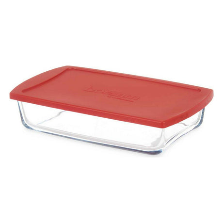 Lancheira Borcam Vermelho Transparente Vidro de Borosilicato 1,3 L (4 Unidades) - EcoNest