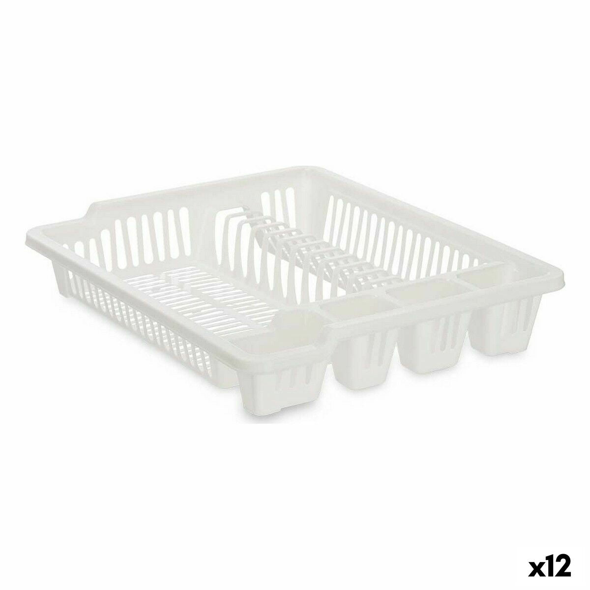 Escorredor de Louça 46 x 8 x 37,5 cm Branco Plástico (12 Unidades) - EcoNest