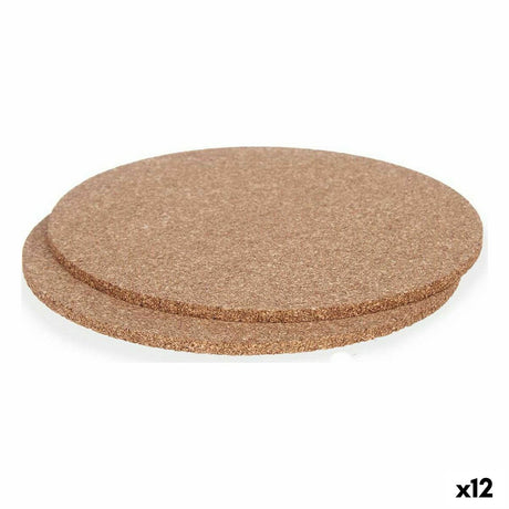 Conjunto Individuais 18 x 0,5 x 18 cm Natural Cortiça (12 Unidades) - EcoNest