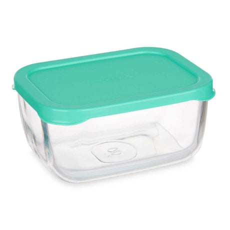 Lancheira SNOW BOX Verde Transparente Vidro Polietileno 420 ml (12 Unidades) - EcoNest