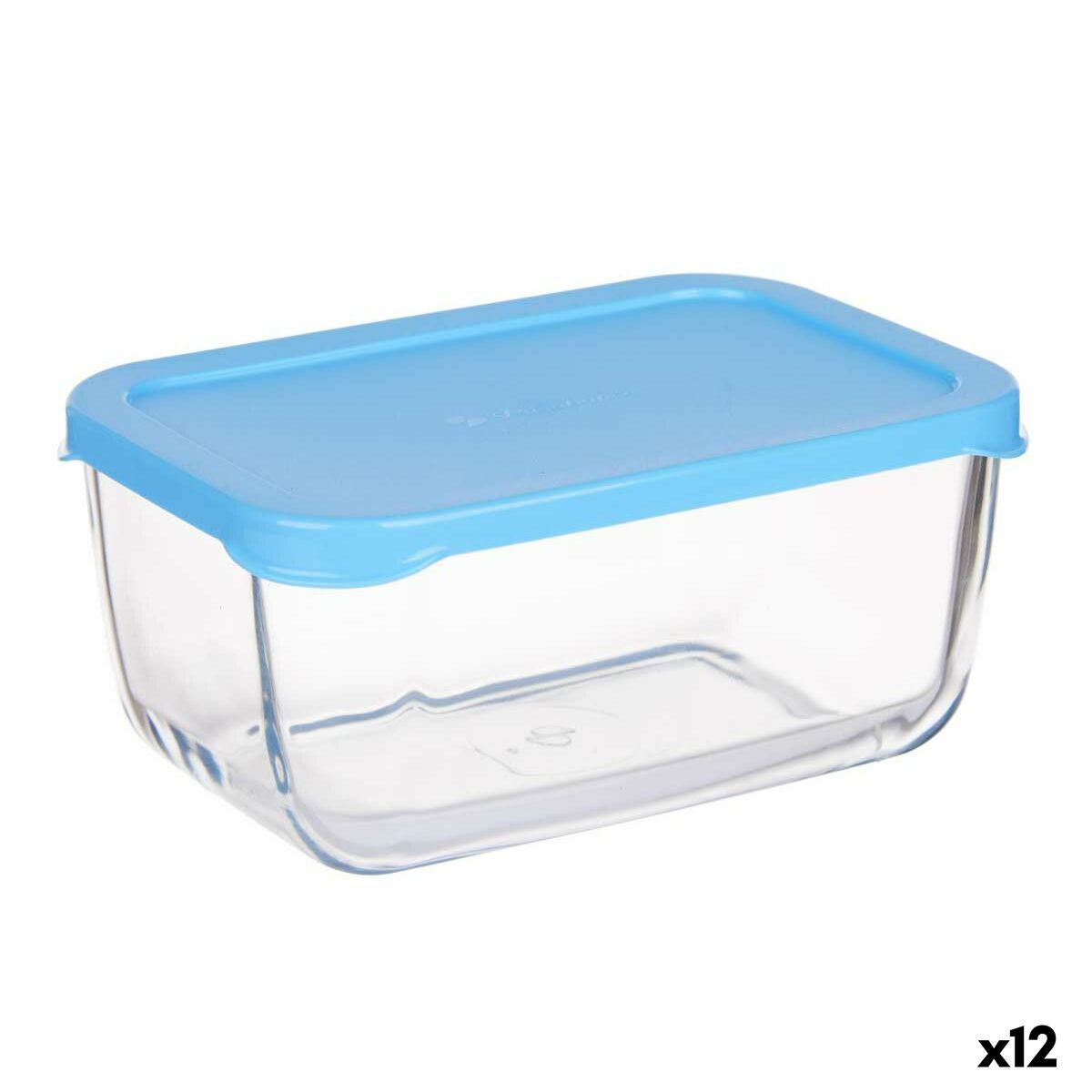 Lancheira SNOW BOX Azul Transparente Vidro Polietileno 790 ml (12 Unidades) - EcoNest