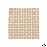 Tapete Antiderrapante para Duche Bege PVC 54 x 54 x 1 cm (6 Unidades) - EcoNest