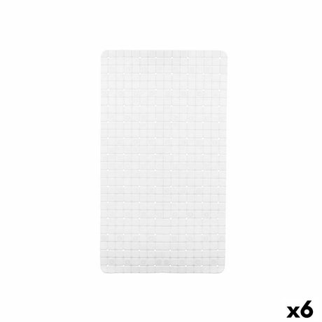 Tapete Antiderrapante para Duche Quadros Branco PVC 67,7 x 38,5 x 0,7 cm (6 Unidades) - EcoNest