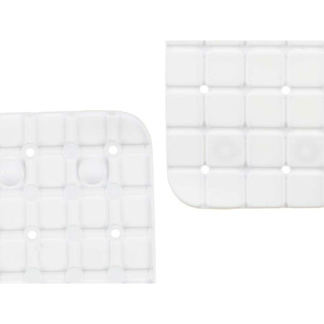 Tapete Antiderrapante para Duche Quadros Branco PVC 67,7 x 38,5 x 0,7 cm (6 Unidades) - EcoNest