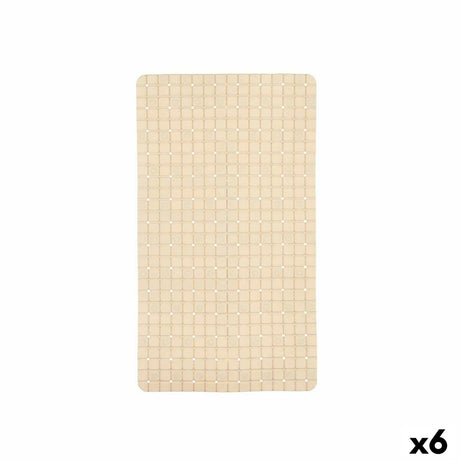 Tapete Antiderrapante para Duche Quadros Bege PVC 67,7 x 38,5 x 0,7 cm (6 Unidades) - EcoNest