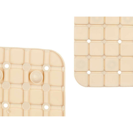 Tapete Antiderrapante para Duche Quadros Bege PVC 67,7 x 38,5 x 0,7 cm (6 Unidades) - EcoNest