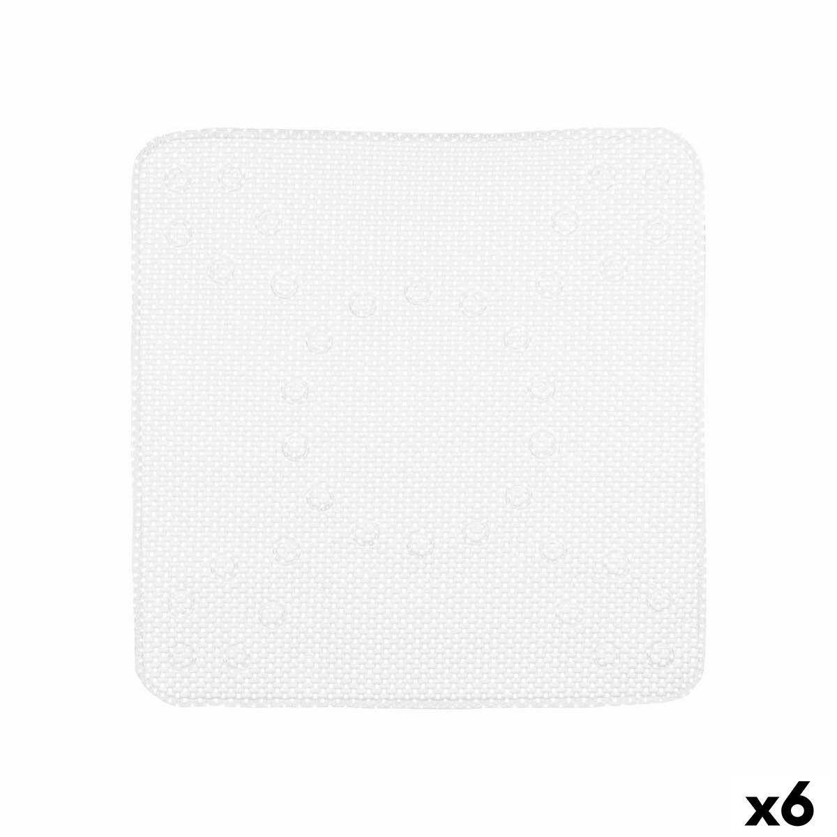Tapete Antiderrapante para Duche Branco PVC 53 x 52,5 x 1 cm (6 Unidades) - EcoNest