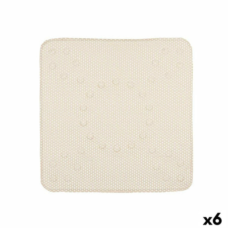 Tapete Antiderrapante para Duche Bege PVC 53 x 52,5 x 1 cm (6 Unidades) - EcoNest