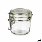 Frasco Transparente Metal Vidro Silicone 180 ml 11,5 x 8,5 x 8,5 cm (6 Unidades) - EcoNest