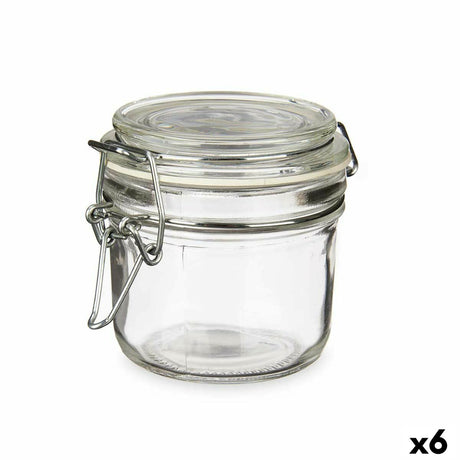 Frasco Transparente Metal Vidro Silicone 180 ml 11,5 x 8,5 x 8,5 cm (6 Unidades) - EcoNest
