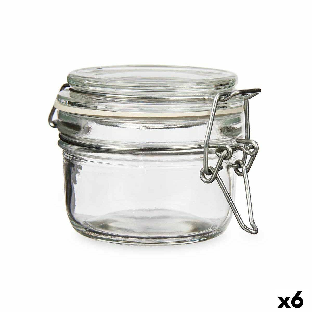 Frasco Transparente Metal Vidro Silicone 120 ml 11,3 x 7 x 8,3 cm (6 Unidades) - EcoNest