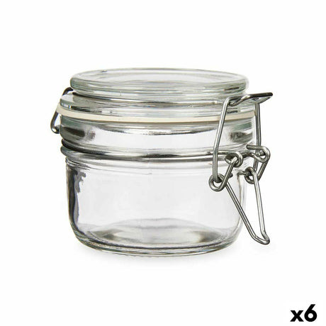 Frasco Transparente Metal Vidro Silicone 120 ml 11,3 x 7 x 8,3 cm (6 Unidades) - EcoNest