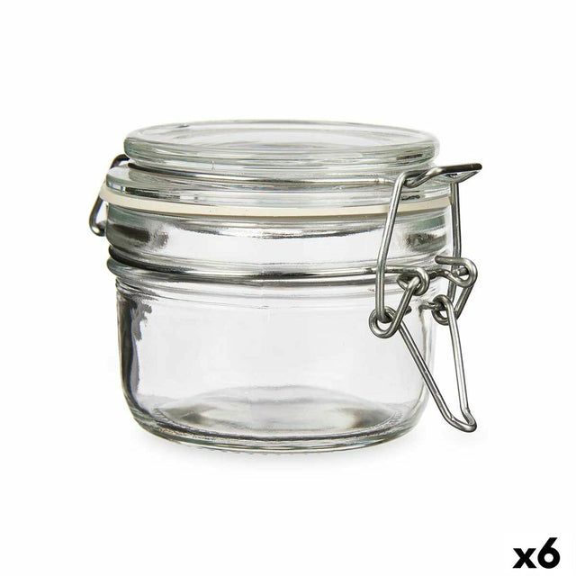 Frasco Transparente Metal Vidro Silicone 120 ml 11,3 x 7 x 8,3 cm (6 Unidades) - EcoNest