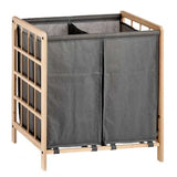 Cesto de Roupa Suja Castanho Cinzento Madeira 30 L x 2 33 x 60 x 59,5 cm (12 Unidades) - EcoNest