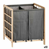 Cesto de Roupa Suja Castanho Cinzento Madeira 30 L x 2 33 x 60 x 59,5 cm (12 Unidades) - EcoNest