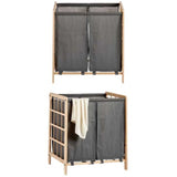 Cesto de Roupa Suja Castanho Cinzento Madeira 30 L x 2 33 x 60 x 59,5 cm (12 Unidades) - EcoNest