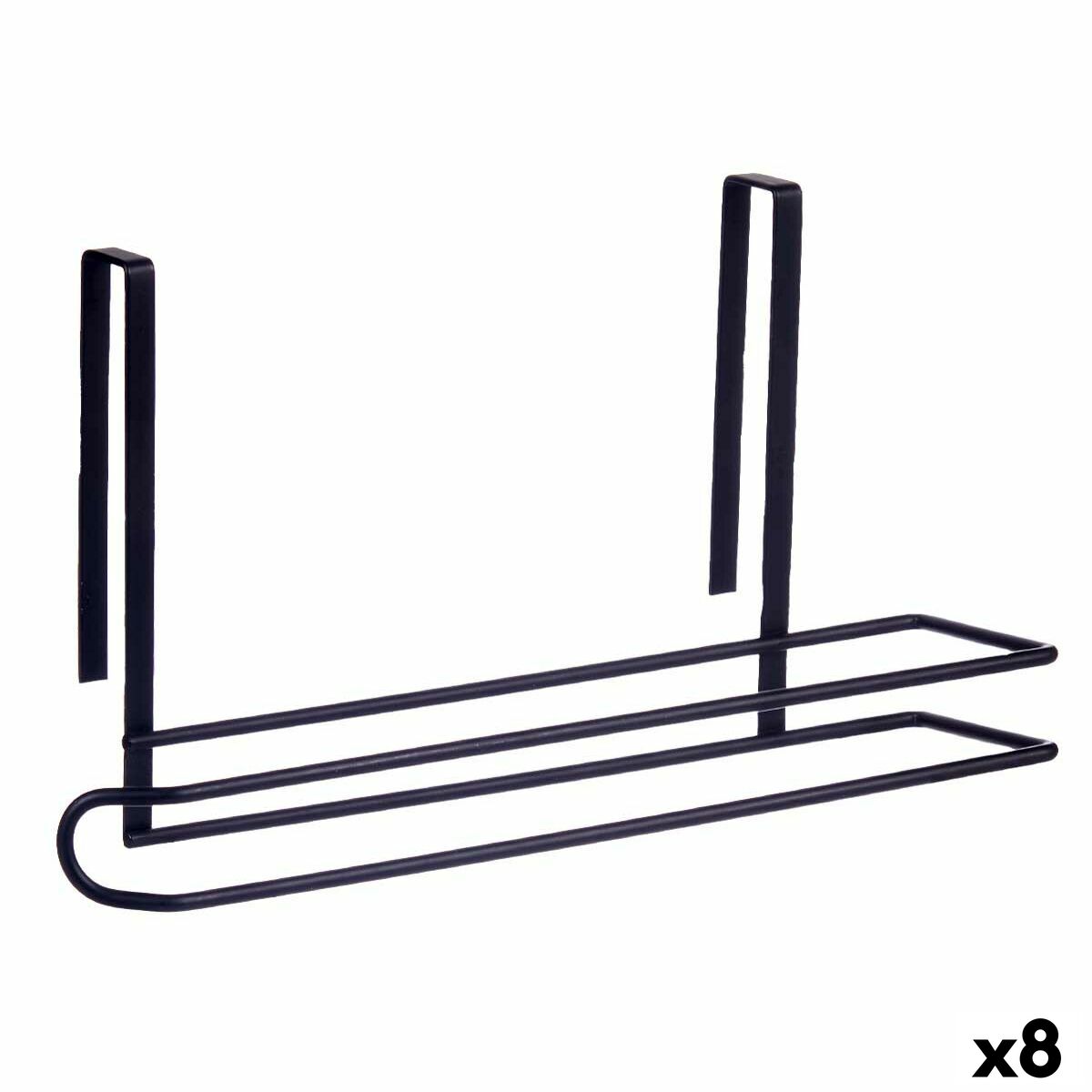 Suporte para Rolos de Papel de Cozinha Preto Ferro 34 x 17,3 x 10,5 cm (8 Unidades) - EcoNest