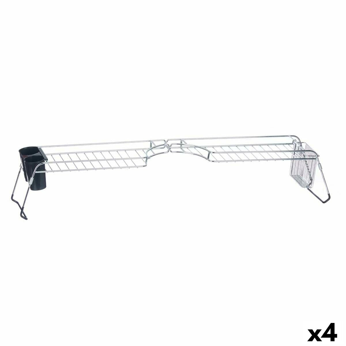 Escorredor de Louça Duplo Prateado Metal 104 x 15,5 x 19 cm (4 Unidades) - EcoNest