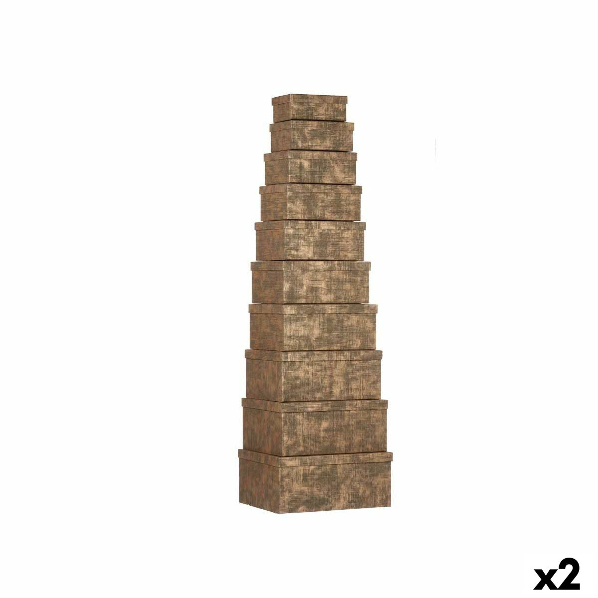 Conjunto de Caixas de Organização Empilháveis Riscas Preto Cartão (2 Unidades) - EcoNest