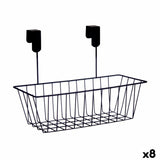 Cesto para Prateleira de Cozinha Preto Ferro 28 x 12 x 9 cm (8 Unidades) - EcoNest