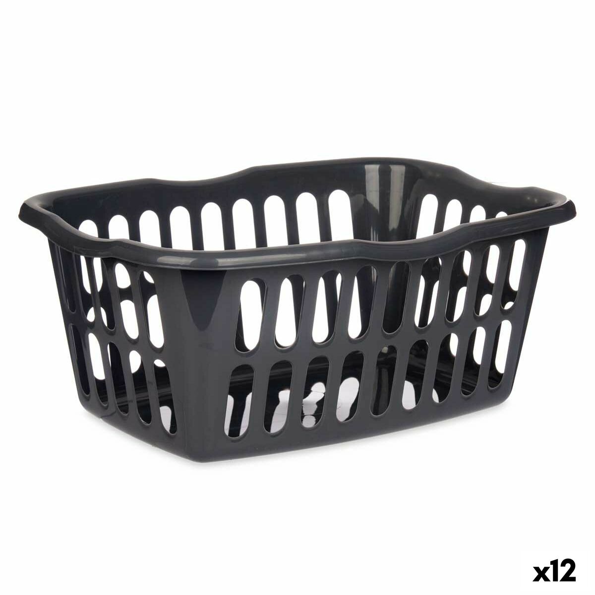 Cesto Antracite Polipropileno 50 L 58 x 24 x 42 cm (12 Unidades) - EcoNest