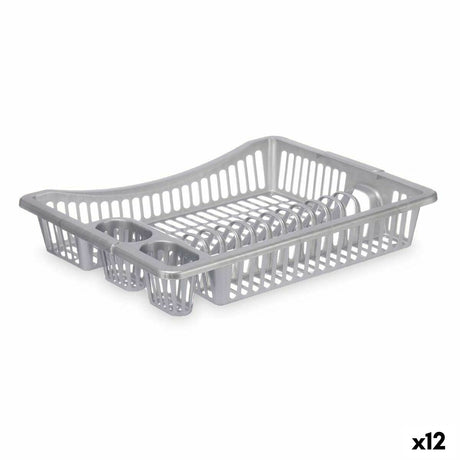 Escorredor de Louça Prateado Plástico 46 x 8 x 36 cm (12 Unidades) - EcoNest