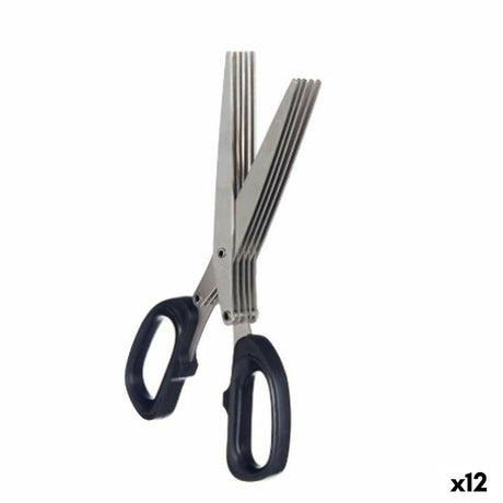 Tesouras Preto Prateado Metal 7 x 18,5 x 1,7 cm (12 Unidades) - EcoNest