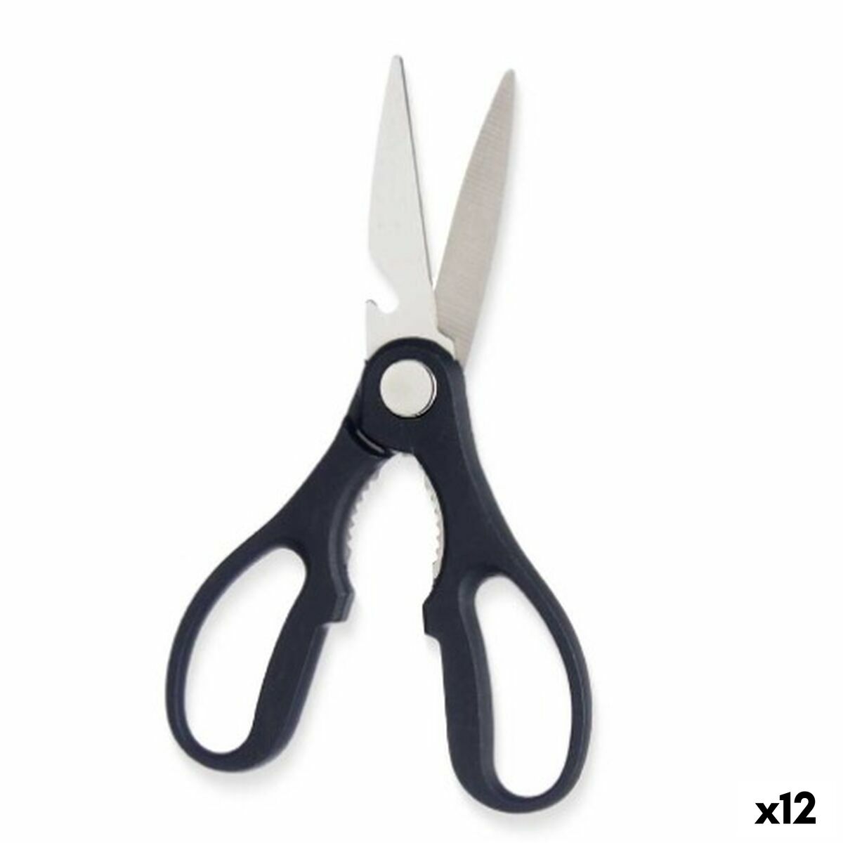 Tesouras Preto Prateado Aço inoxidável 8,3 x 19,5 x 1,3 cm (12 Unidades) - EcoNest