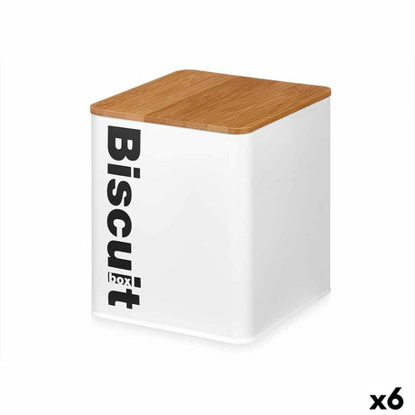 Caixa para bolachas e bolos Branco Metal 13,7 x 16,5 x 14 cm (6 Unidades) - EcoNest