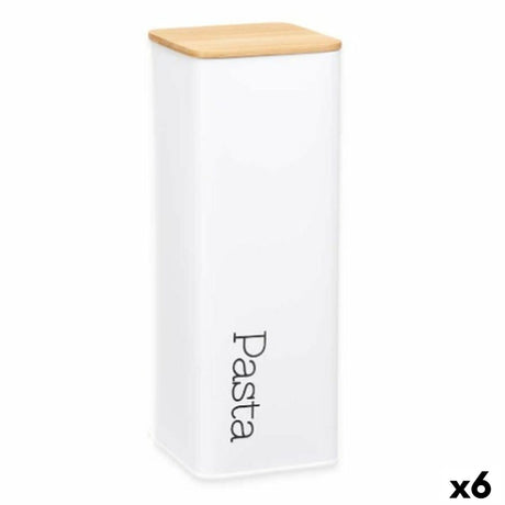 Lata de Metal Pasta Branco Metal 8 x 26,5 x 8 cm (6 Unidades) - EcoNest