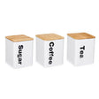 Conjunto de Potes 3 Peças Branco Natural Metal Bambu 1,5 ml - EcoNest