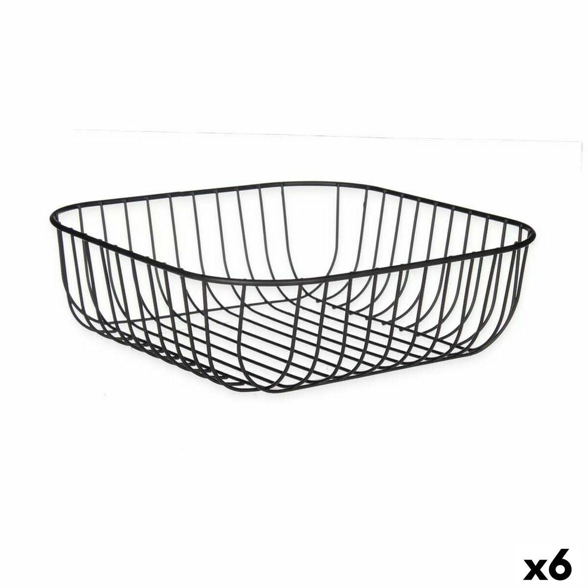 Fruteira Preto Metal 30 x 9,3 x 30 cm (6 Unidades) - EcoNest