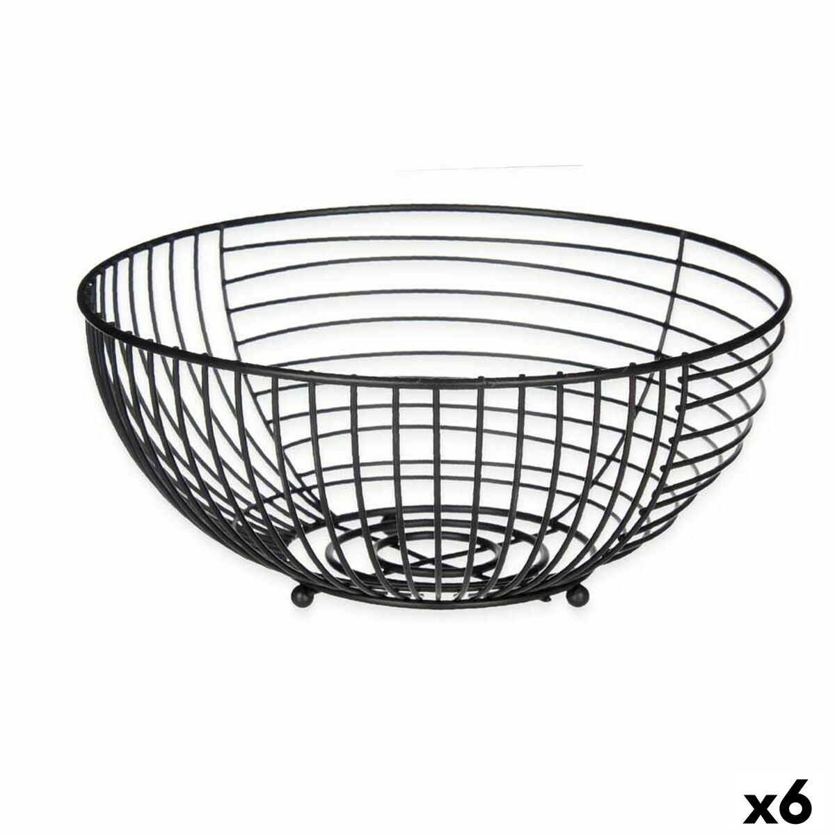 Fruteira Preto Metal 28 x 12 x 28 cm (6 Unidades) - EcoNest
