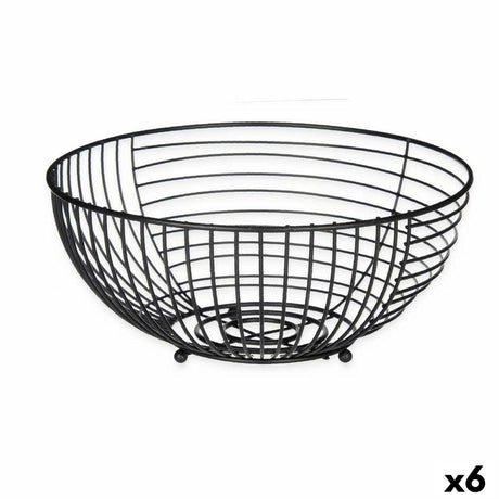 Fruteira Preto Metal 28 x 12 x 28 cm (6 Unidades) - EcoNest
