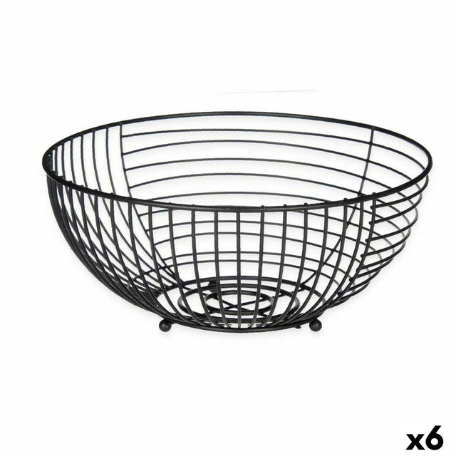 Fruteira Preto Metal 28 x 12 x 28 cm (6 Unidades) - EcoNest