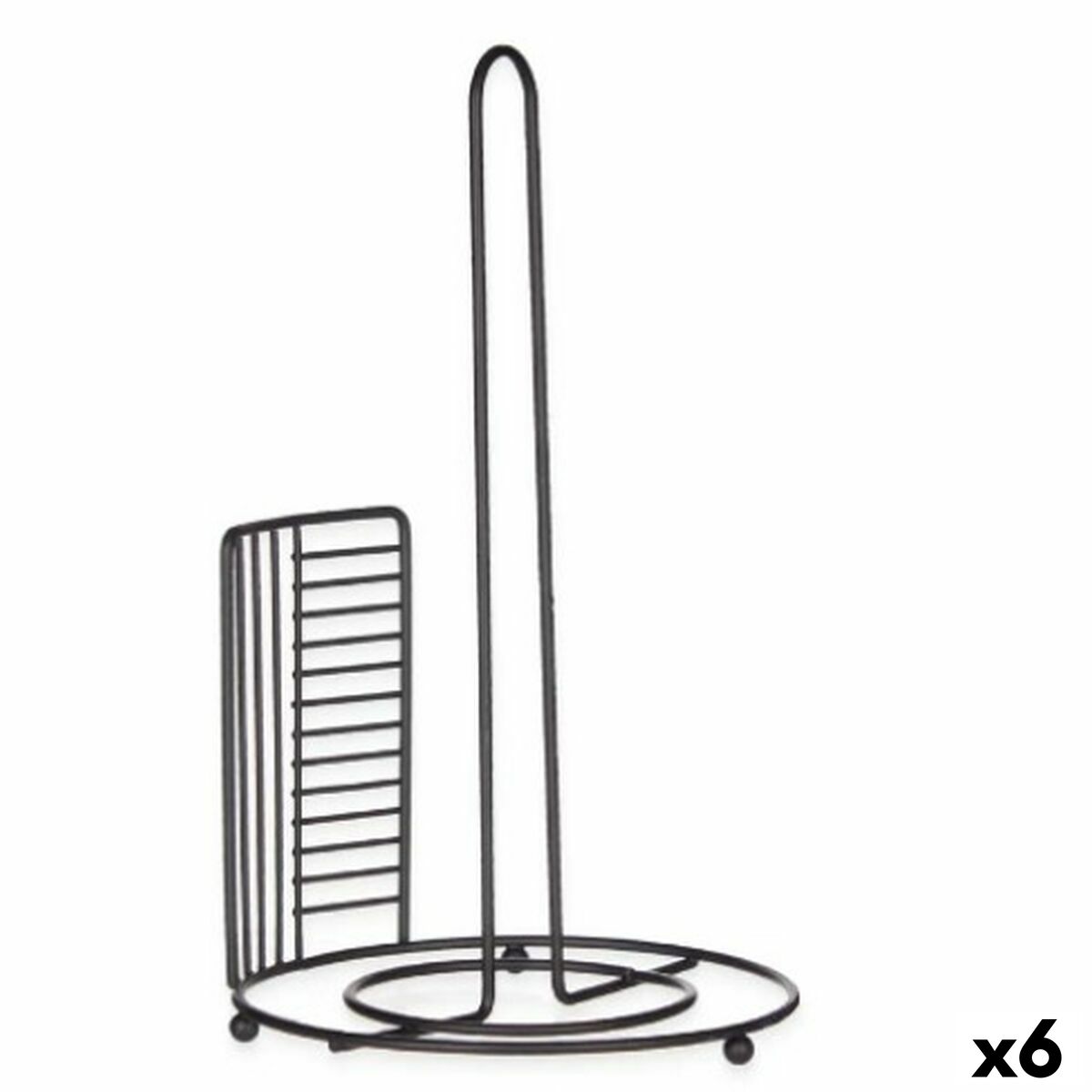 Suporte para Rolos de Papel de Cozinha Preto Metal 18,5 x 31,5 x 18,5 cm (6 Unidades) - EcoNest