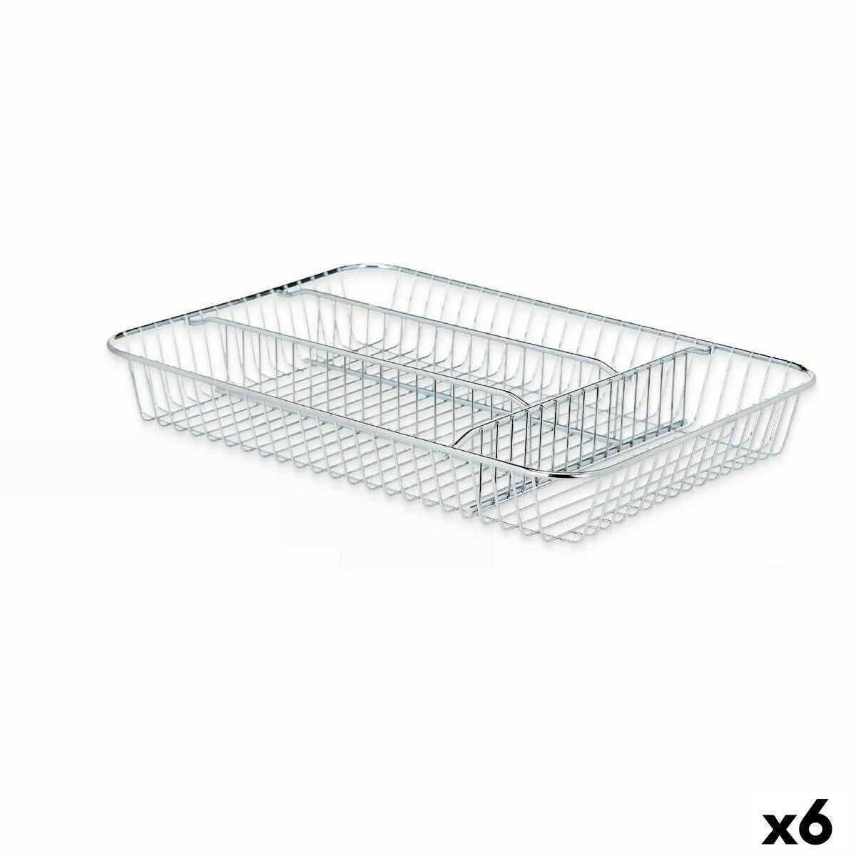 Organizador de Talheres Prateado Metal 26 x 4,5 x 35,5 cm (6 Unidades) - EcoNest