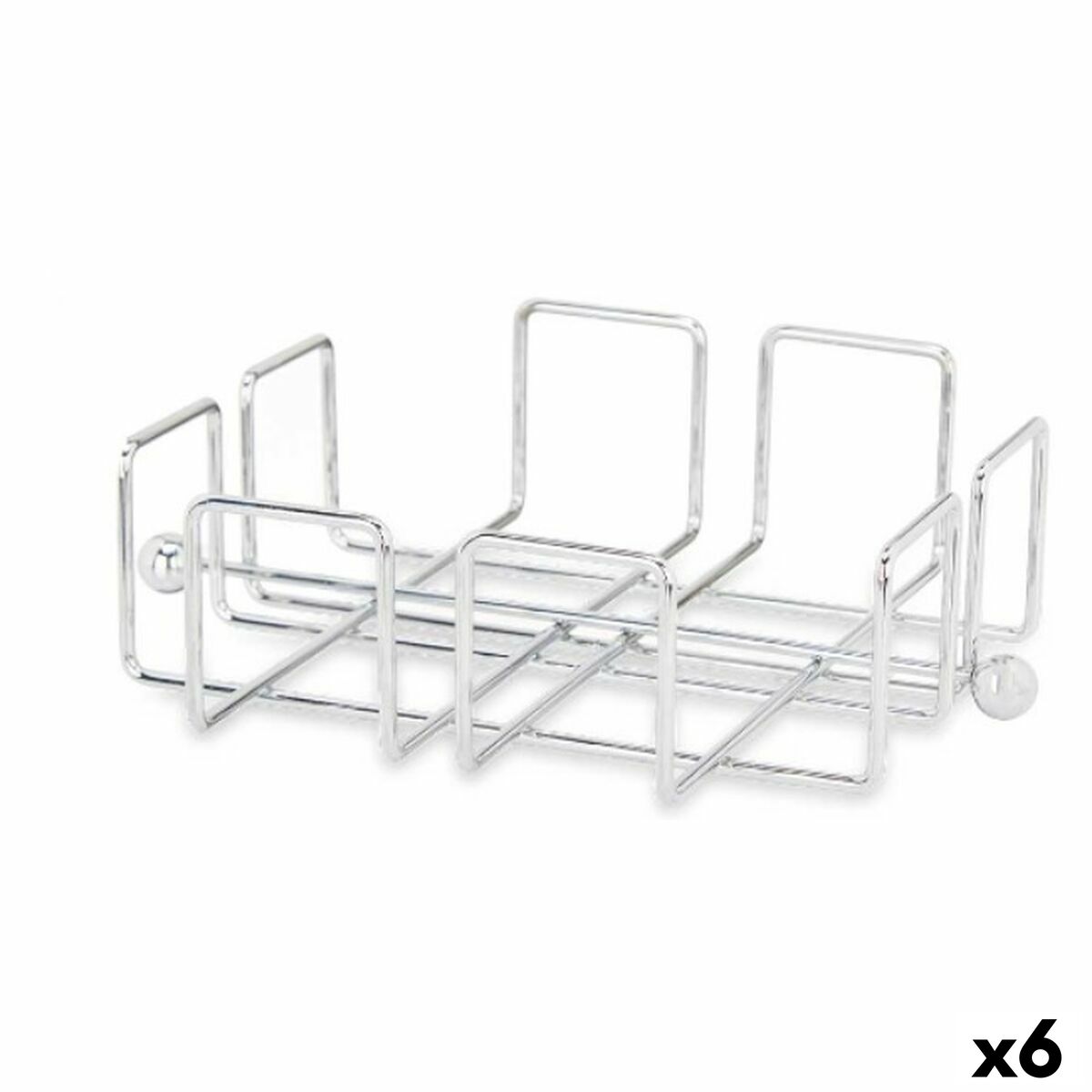 Porta-guardanapos Prateado Metal 19,3 x 6,5 x 19,3 cm (6 Unidades) - EcoNest