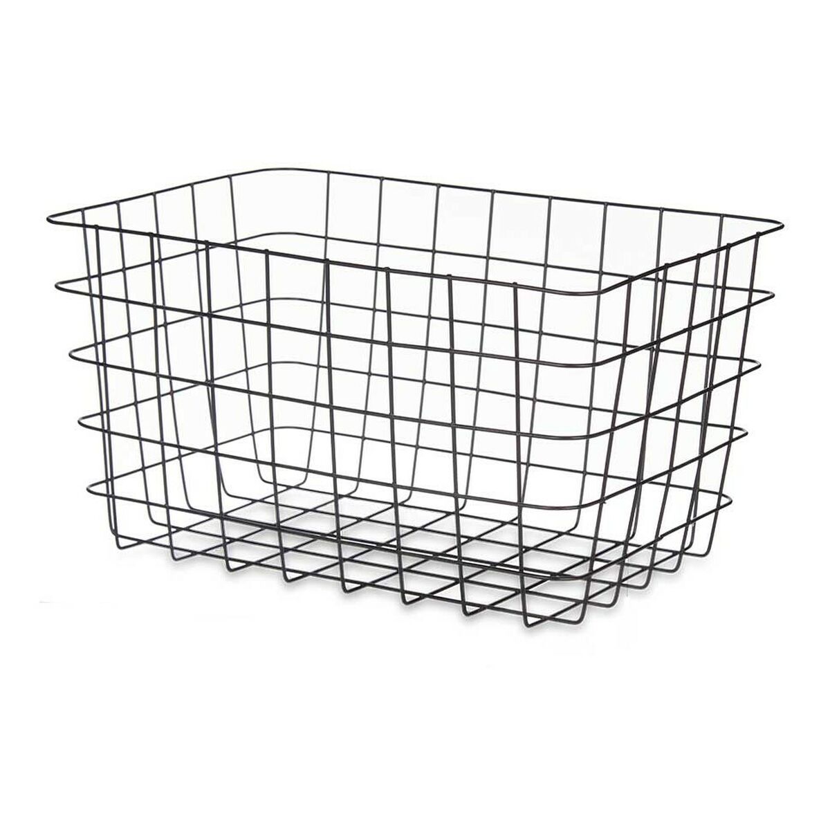 Cesta Multiusos Retangular Preto Metal 38,5 x 20,5 x 28 cm (6 Unidades) - EcoNest