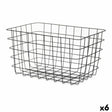 Cesta Multiusos Retangular Preto Metal 38,5 x 20,5 x 28 cm (6 Unidades) - EcoNest