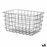 Cesta Multiusos Retangular Preto Metal 38,5 x 20,5 x 28 cm (6 Unidades) - EcoNest