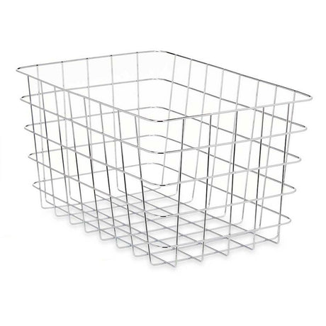 Cesta Multiusos Retangular Prateado Metal 38 x 21 x 26 cm (6 Unidades) - EcoNest